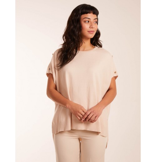 Oversized Button Shoulder Top