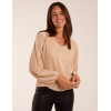 V Neck Plisse Batwing Bubble Hem Top