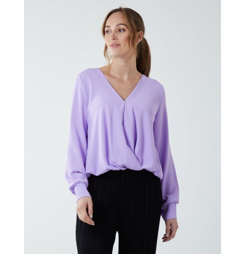 Crossover Woven Plain Blouse