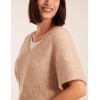 Puff Sleeve V-Neck Knit Top