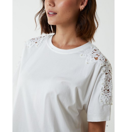 Embellished Shoulder Basic Top