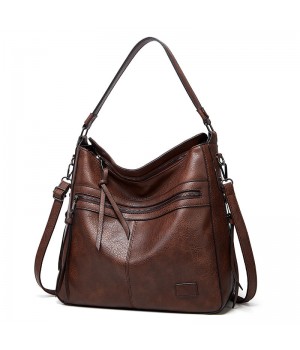 Zip Top Leather Tote Bag