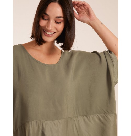 Oversized Satin Hem Top